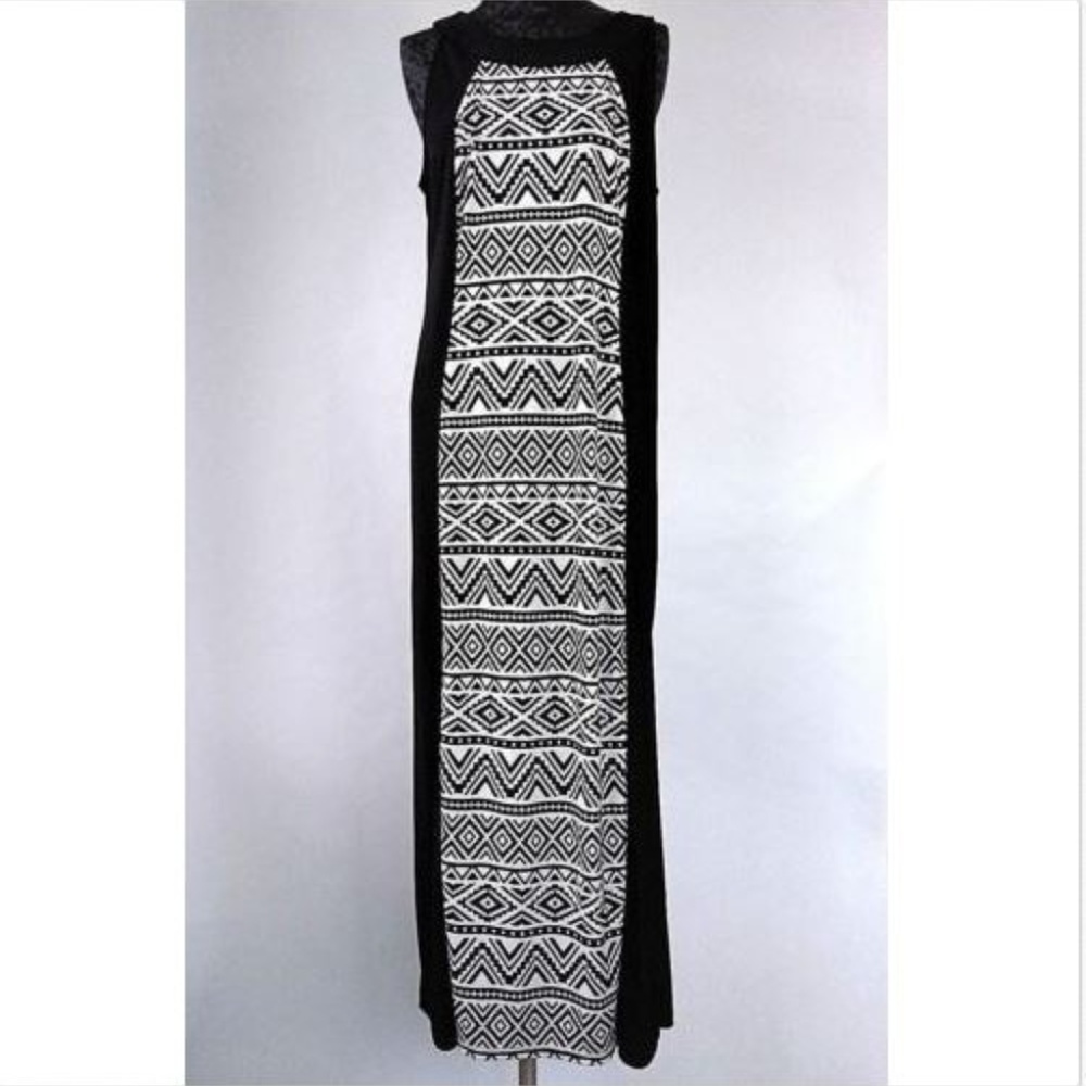 R&M Richards Dress Maxi Black Stretch Size 14